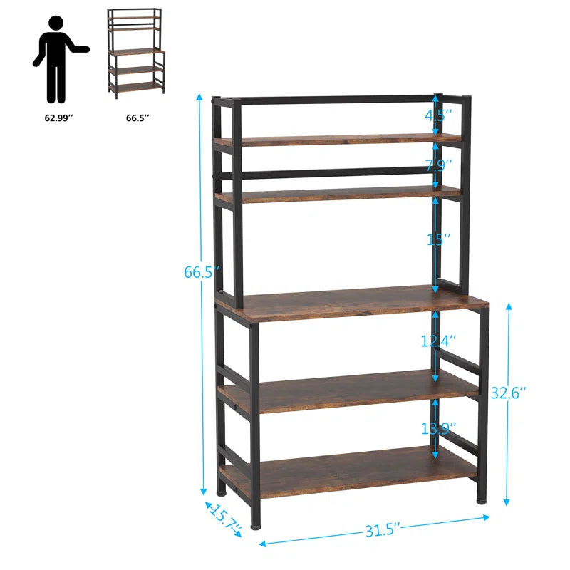 Kitchen Rack: 31.5'' Microwave-Compatibility Standard Baker's Rack made of Steel