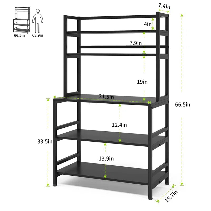 Kitchen Rack: 31.5'' Standard Baker's Rack made of Stainless Steel that is Compatible with Microwave