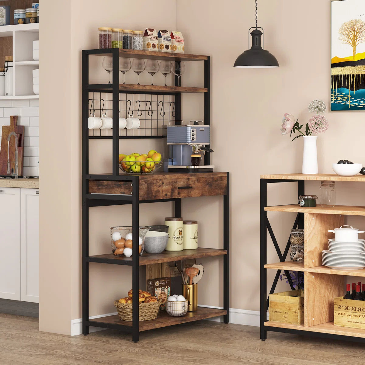 Kitchen Rack: 31.5'' Standard Baker's Rack with Microwave Compatibility