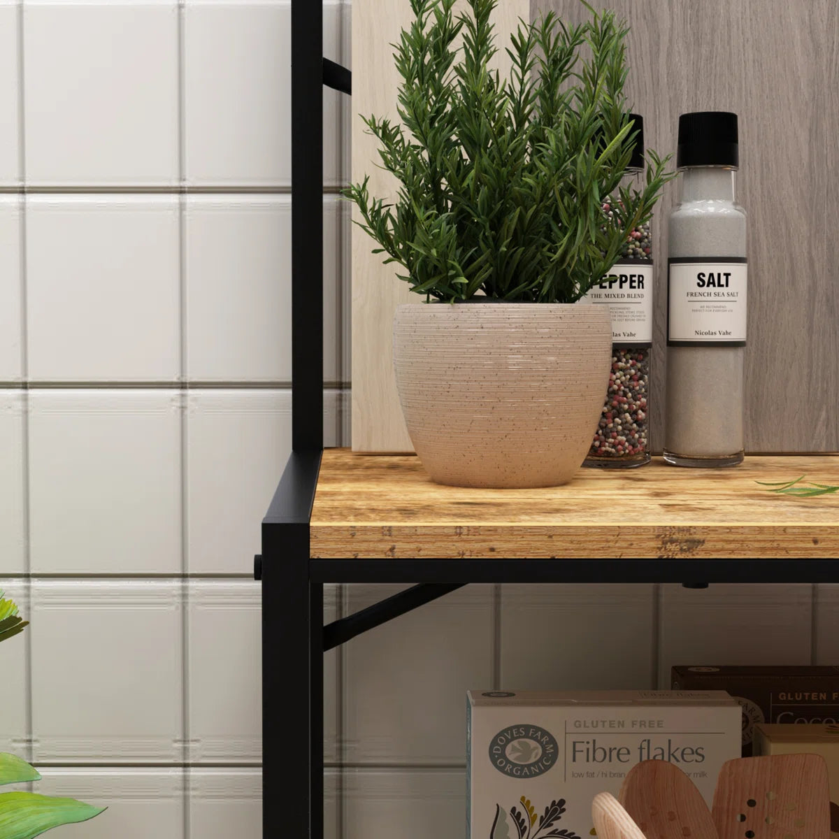 Kitchen Rack: 31.5'' Steel Standard Baker's Rack with Microwave Compatibility