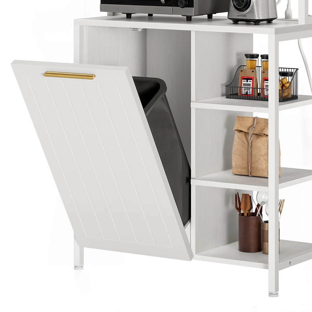 Kitchen Rack: 31.5'' Wood Baker's Rack with Microwave Compatibility