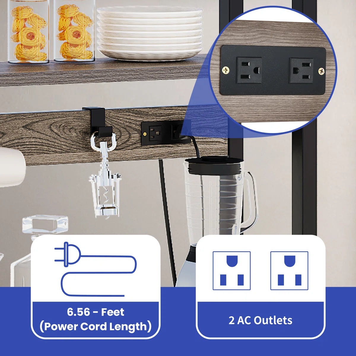 Kitchen Rack: 31.5'' Wood Standard Baker's Rack with Microwave Compatibility