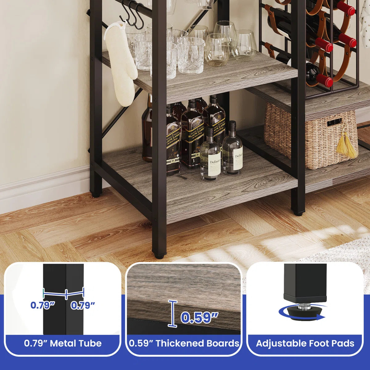 Kitchen Rack: 31.5'' Wood Standard Baker's Rack with Microwave Compatibility