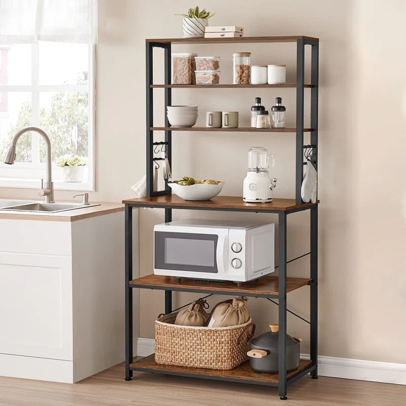 Kitchen Racks: 31.5" Modern Coffee and Bar Station with Storage and Shelves