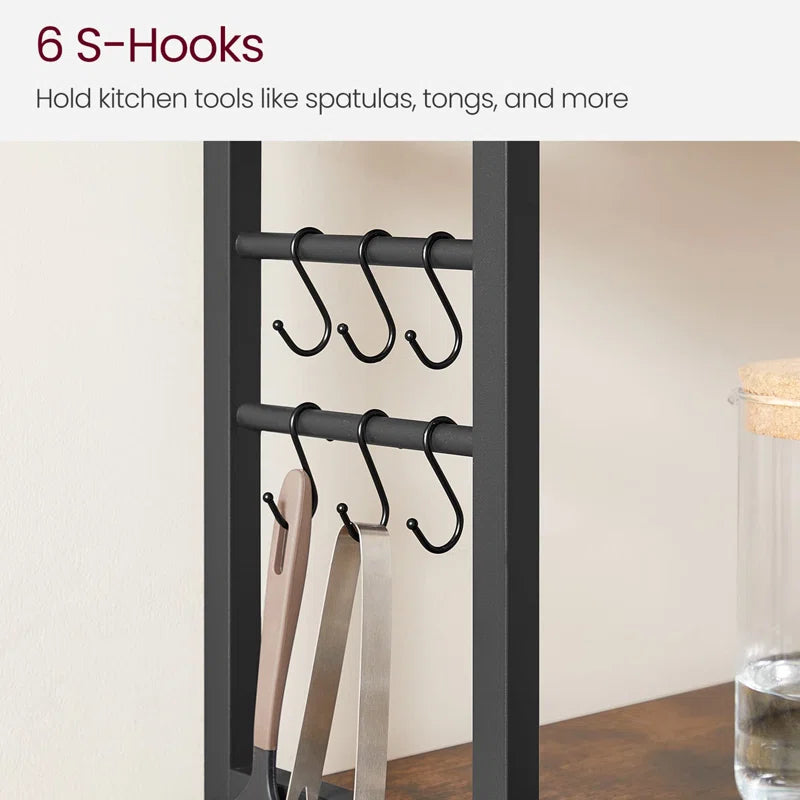 Kitchen Racks: 31.5" Modern Coffee and Bar Station with Storage and Shelves