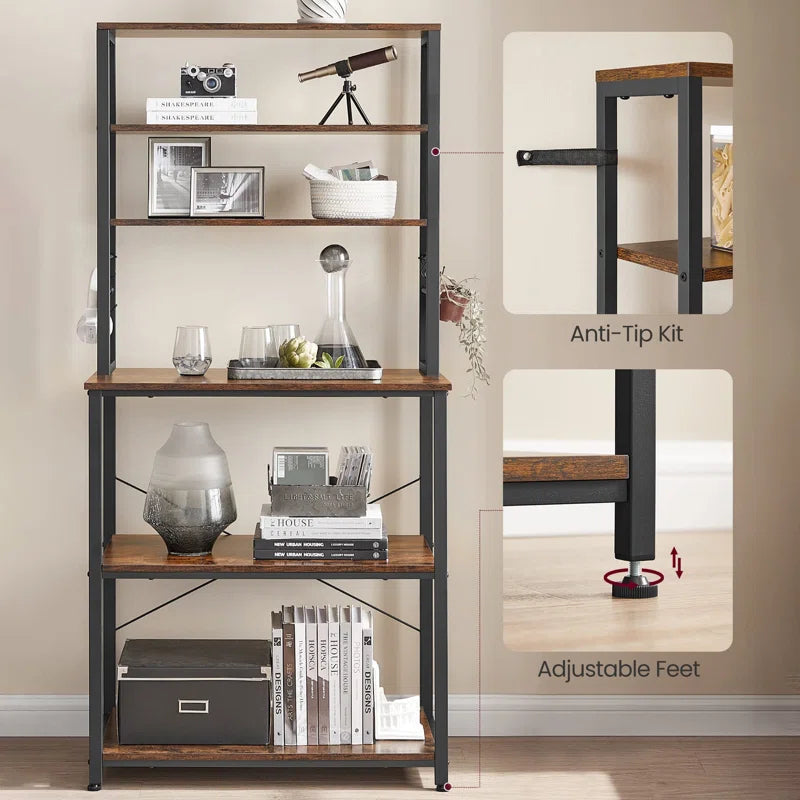 Kitchen Racks: 31.5" Modern Coffee and Bar Station with Storage and Shelves