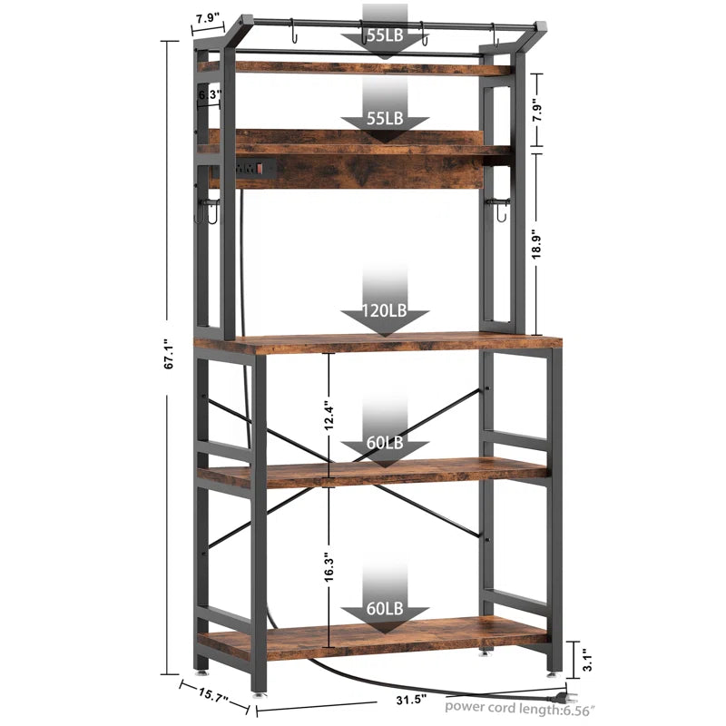 Kitchen Racks: 31'' Iron Standard Baker's Rack with Microwave Compatibility