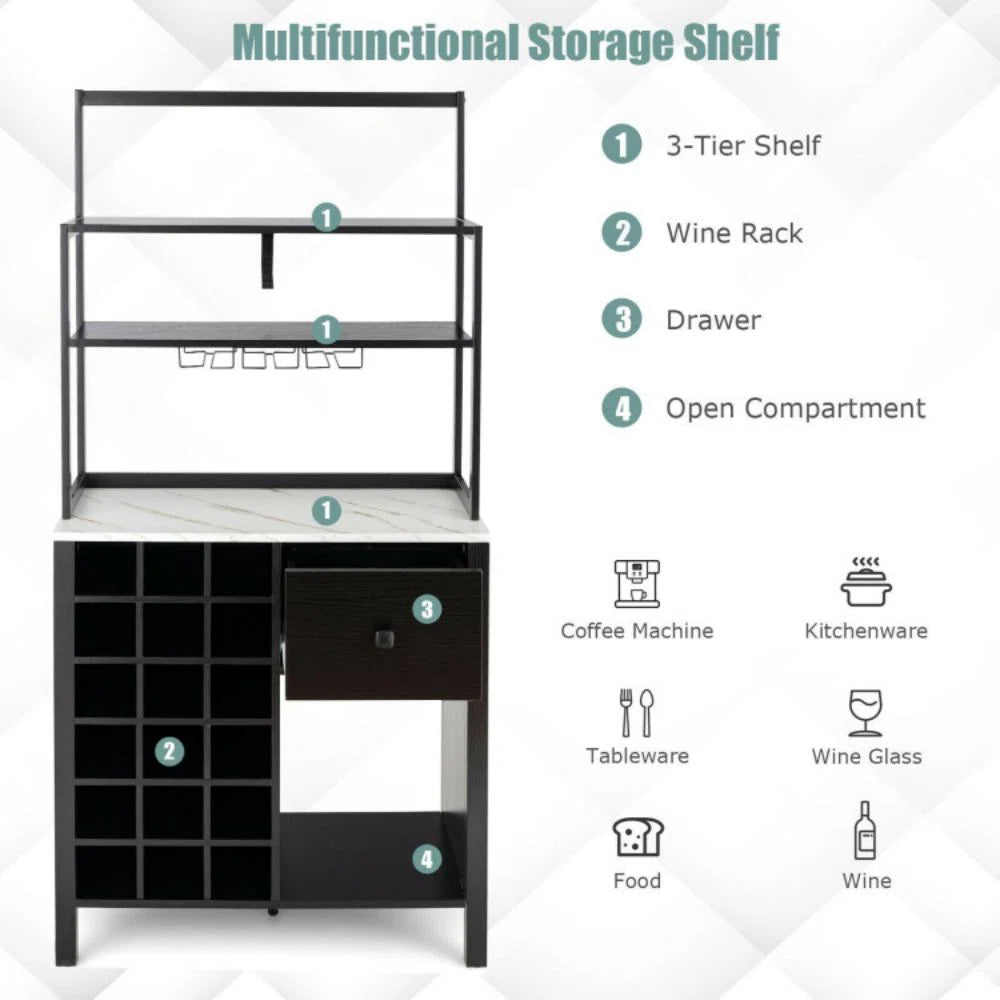 Kitchen Rack: 31'' Steel Standard Baker's Rack with Microwave Compatibility