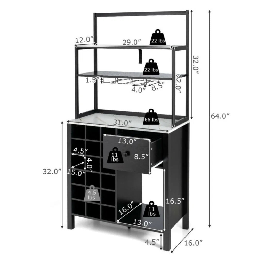 Kitchen Rack: 31'' Steel Standard Baker's Rack with Microwave Compatibility