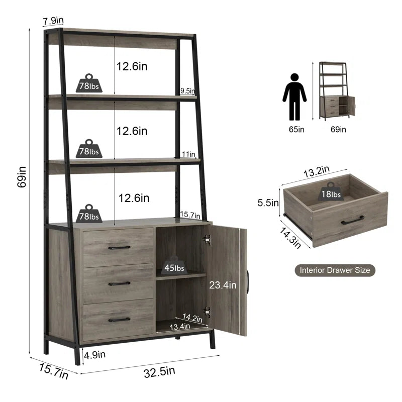 Kitchen Racks: 32.5'' Microwave-Compatible Metal Baker's Rack