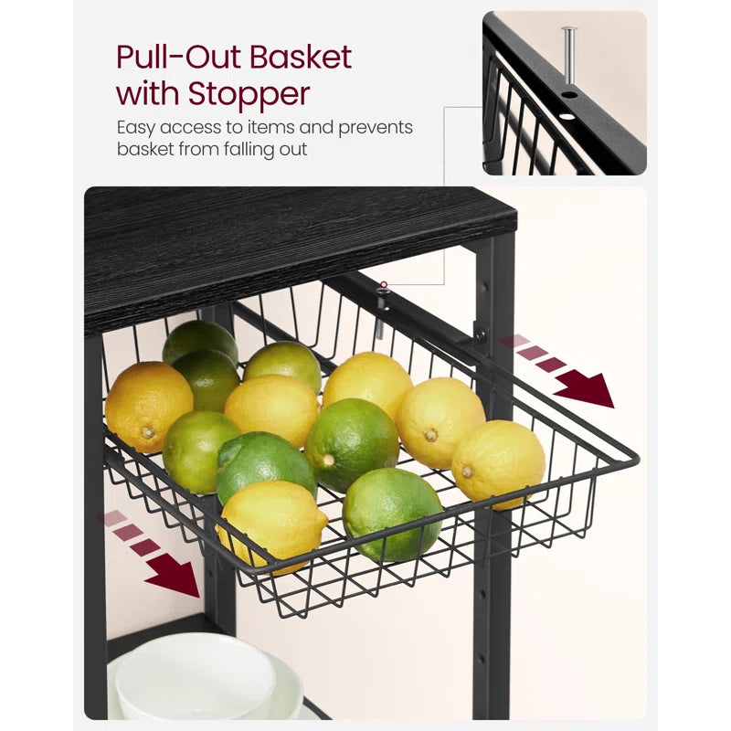 Kitchen Rack: 35.39'' Baker's Rack with Metal Accent and Microwave Compatibility