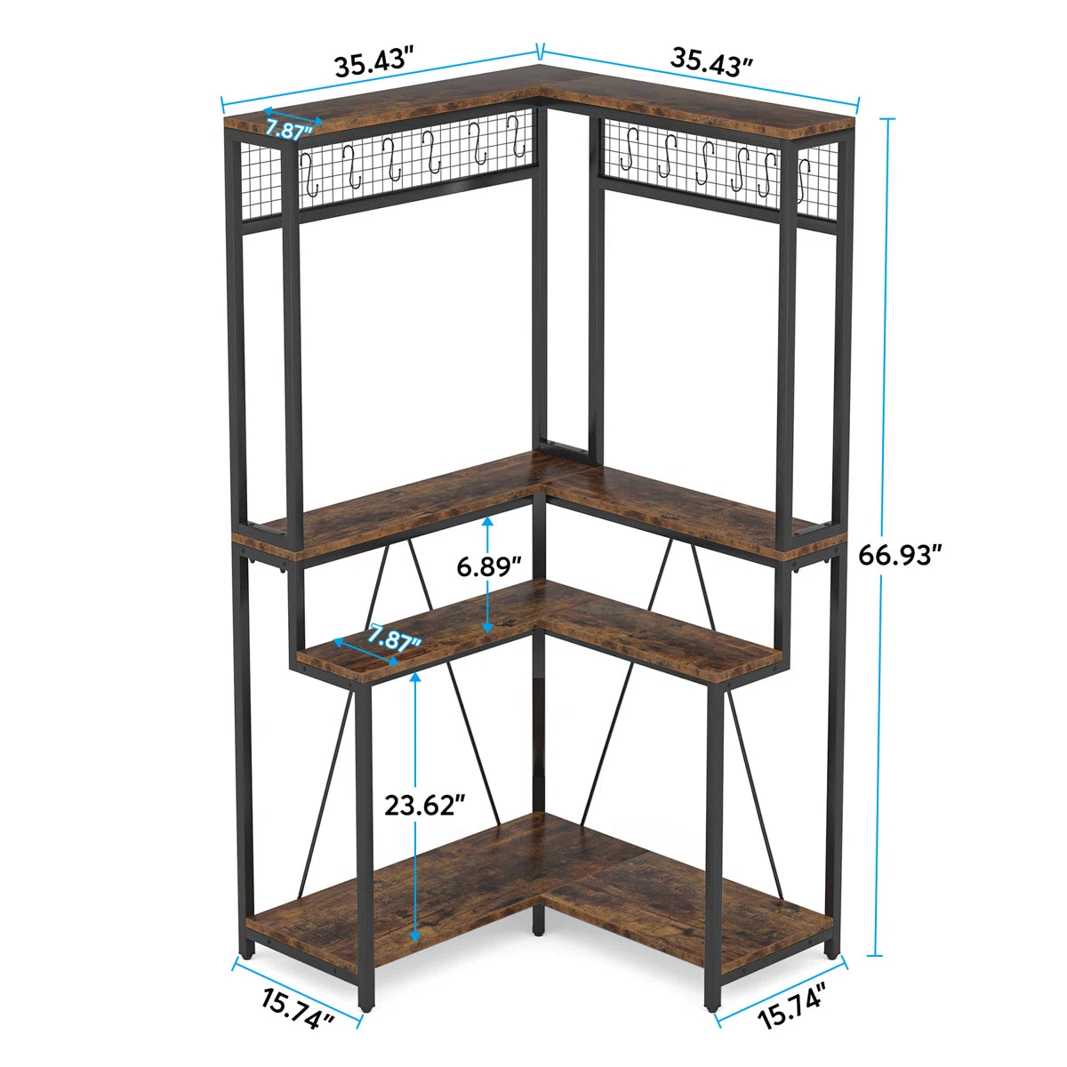 Kitchen Rack: 35.43'' Stainless Steel Standard Baker's Rack with Microwave Compatibility