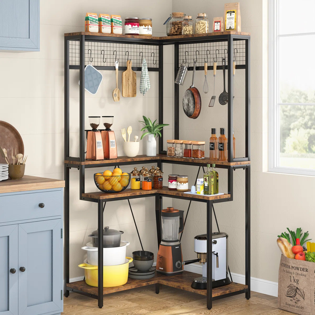 Kitchen Rack: 35.43'' Stainless Steel Standard Baker's Rack with Microwave Compatibility