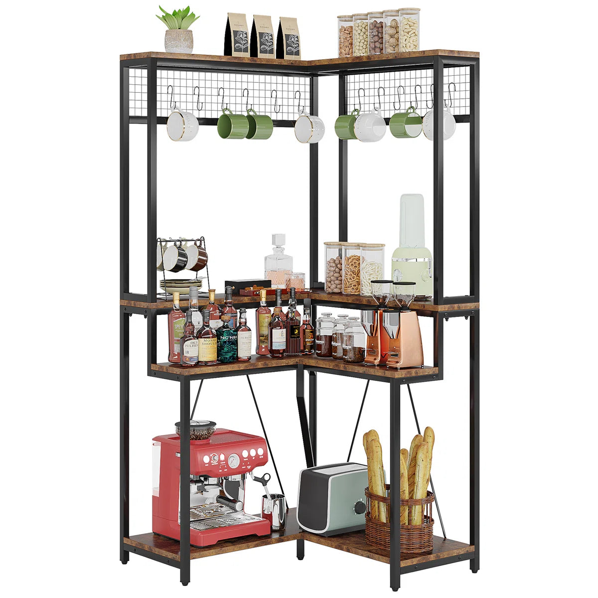 Kitchen Rack: 35.43'' Stainless Steel Standard Baker's Rack with Microwave Compatibility