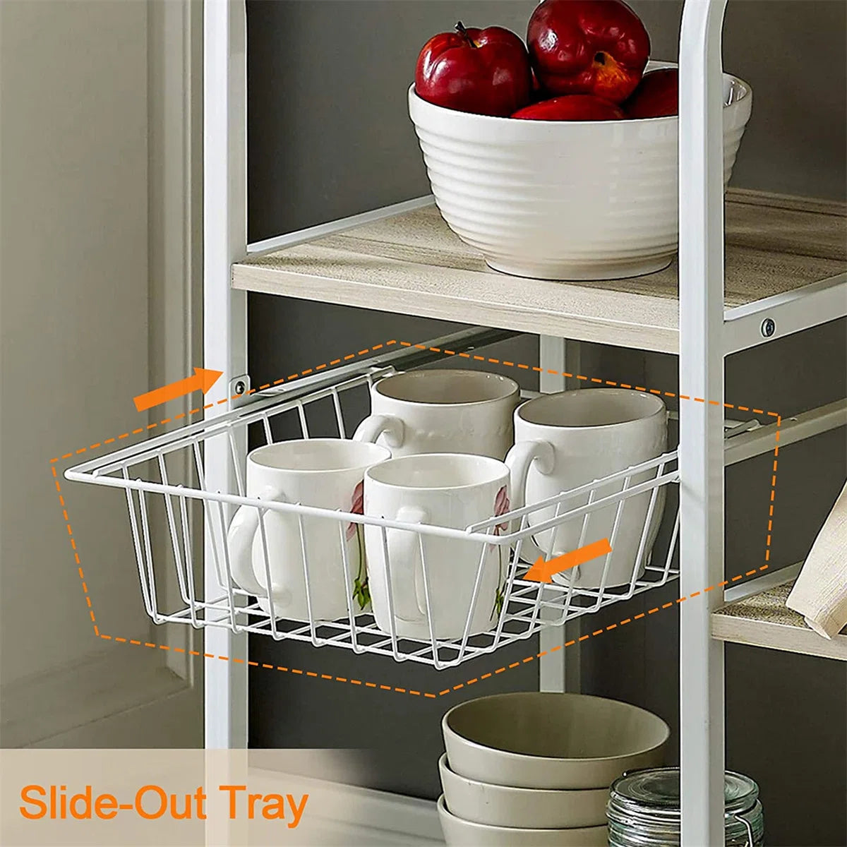 Kitchen Racks: 35.43" standard kitchen baker's rack with microwave shelf and extra storage tiers