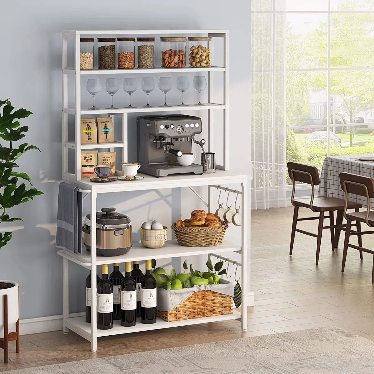 Kitchen Rack: 35.43'' Steel Standard Baker's Rack with Microwave Compatibility