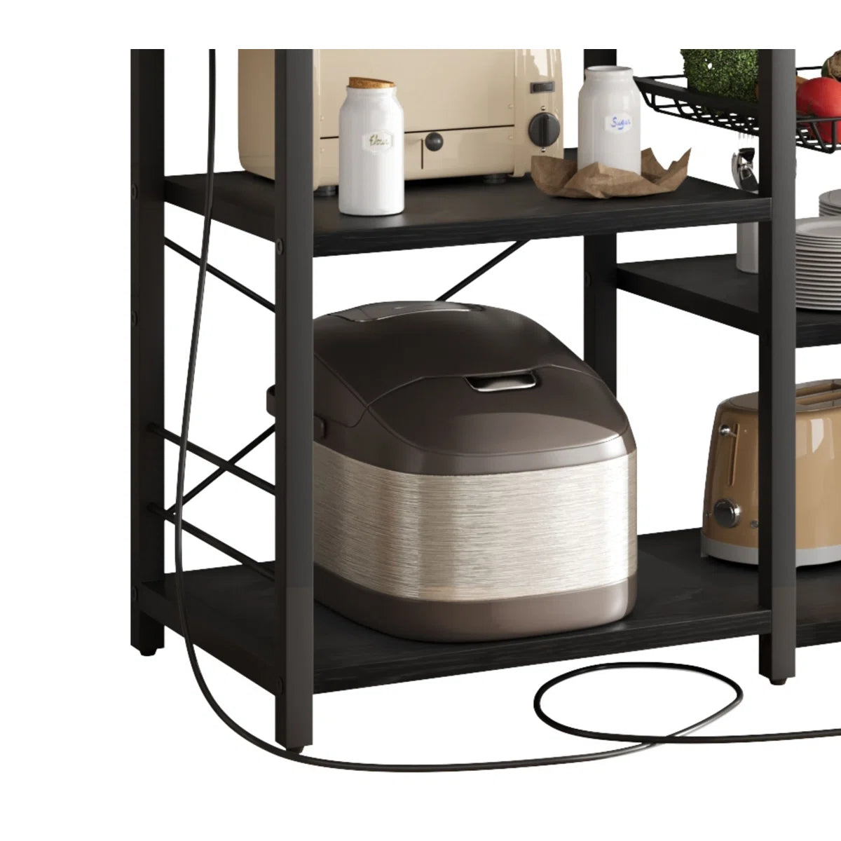 Kitchen Rack: 35.4'' Metal Baker's Rack with Microwave Compatibility