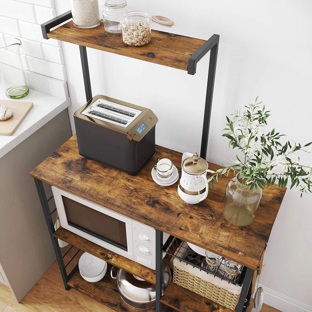 Kitchen Rack: 35.4'' Standard Baker's Rack with Microwave Compatibility