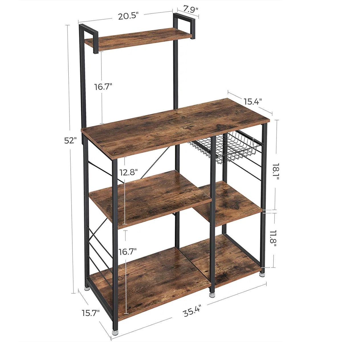 Kitchen Rack: 35.4'' Standard Baker's Rack with Microwave Compatibility