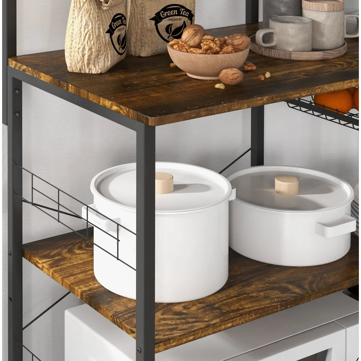 Kitchen Rack: 35.5'' Steel Standard Baker's Rack with Microwave Compatibility