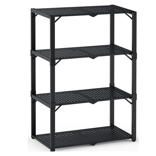 Kitchen Rack: 35.5'' W Metal Height -Adjustable Storage Rack
