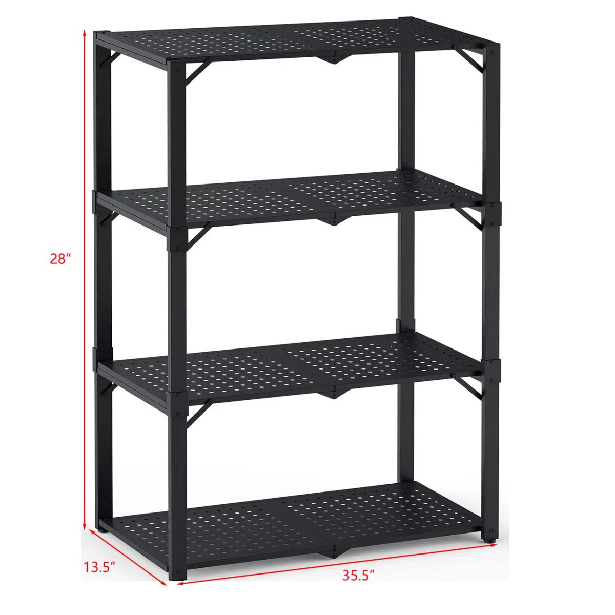 Kitchen Rack: 35.5'' W Metal Height -Adjustable Storage Rack