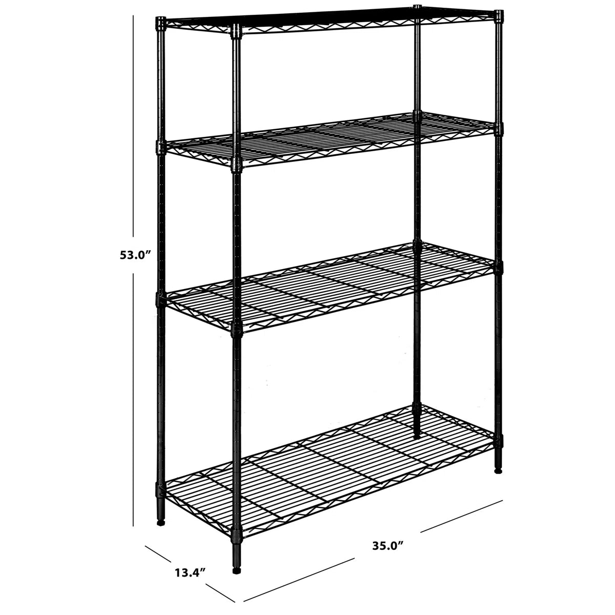 Kitchen Rack: 35'' W Plastic Height -Adjustable Shelving Unit