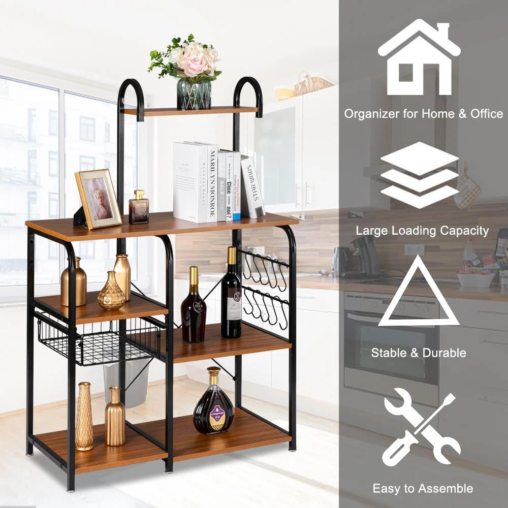 Kitchen Racks: Standard Baker's Rack Made of 36" Steel and Compatible with Microwaves