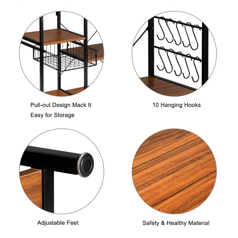 Kitchen Racks: Standard Baker's Rack Made of 36" Steel and Compatible with Microwaves