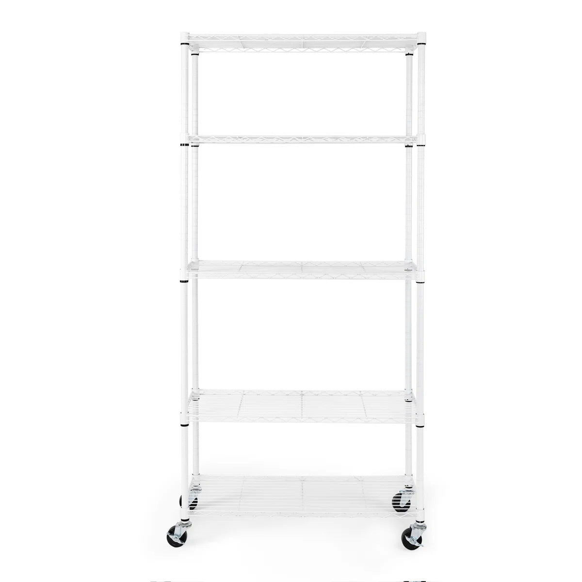 Kitchen Rack: 36'' W Steel Shelving Unit with Wheels for Height Adjustment