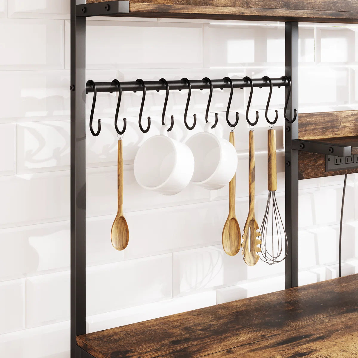 Kitchen Rack: 37.59'' Steel Standard Baker's Rack with Microwave Compatibility