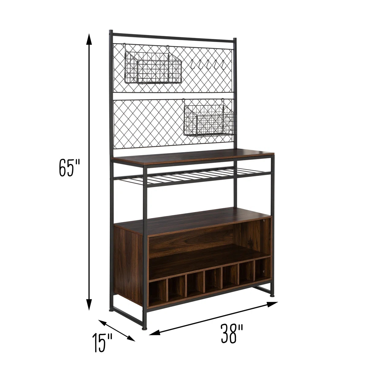 Kitchen Rack: 38'' Steel Standard Baker's Rack with Microwave Compatibility