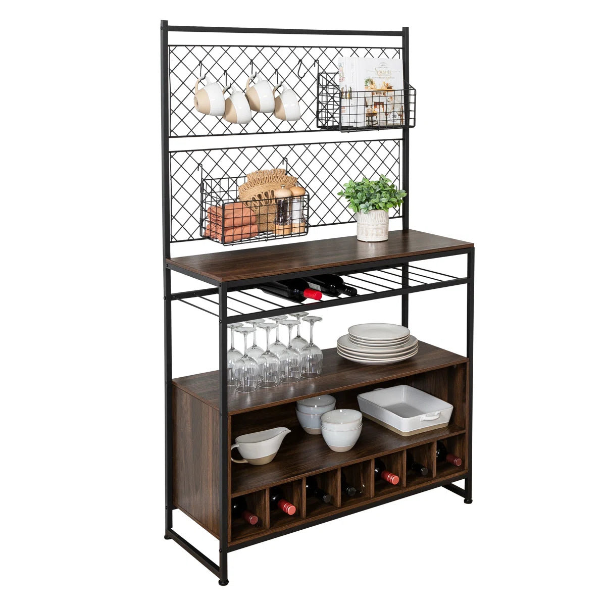 Kitchen Rack: 38'' Steel Standard Baker's Rack with Microwave Compatibility