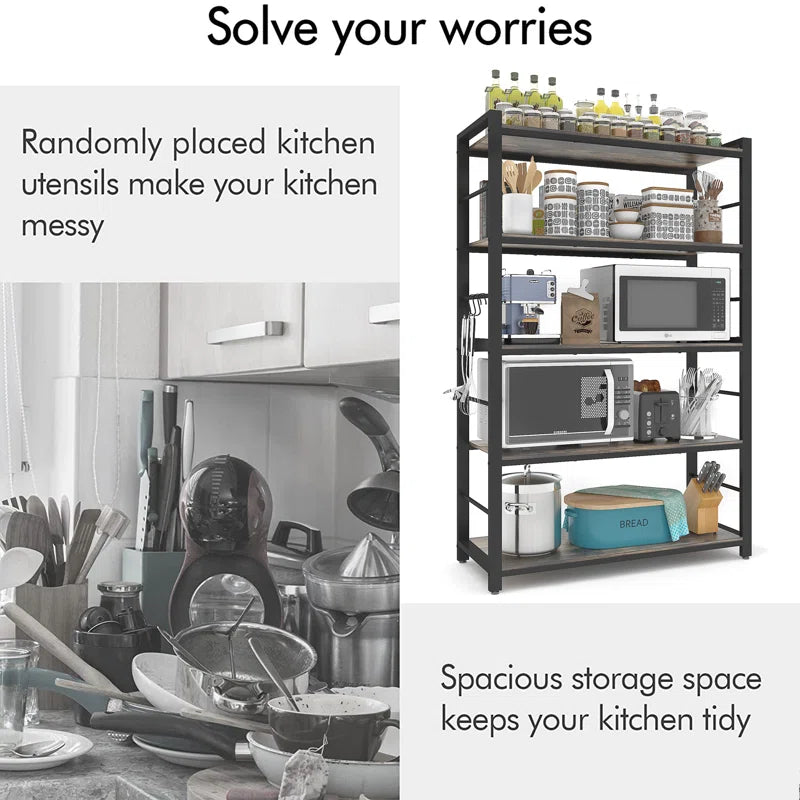 Kitchen Rack: 39.37" Standard Baker's Rack Made of Steel with Microwave