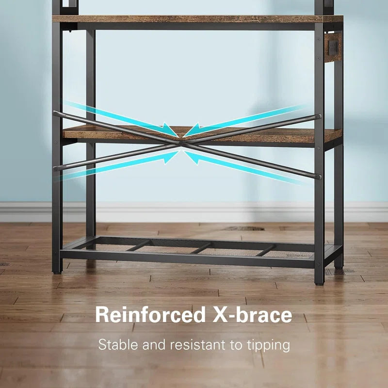 Kitchen Rack: 39.37'' Standard Baker's Rack Made of Metal and Compatible with Microwave