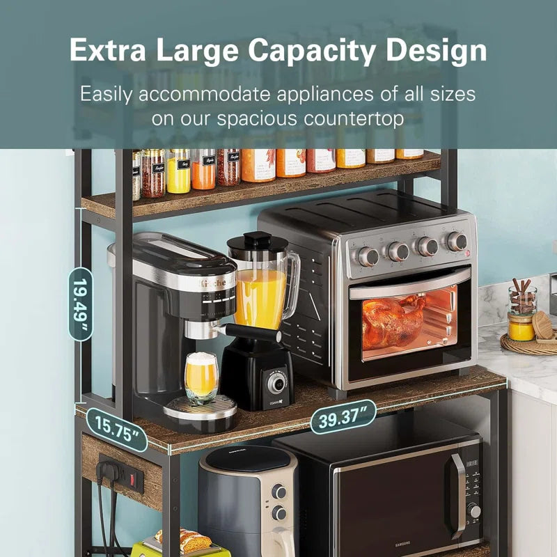 Kitchen Rack: 39.37'' Standard Baker's Rack Made of Metal and Compatible with Microwave