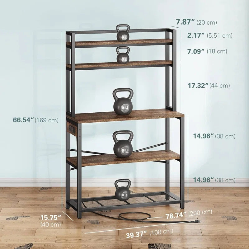 Kitchen Rack: 39.37'' Standard Baker's Rack Made of Metal and Compatible with Microwave