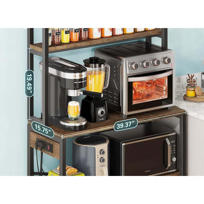Kitchen Rack: 39.37'' Standard Baker's Rack Made of Metal and Compatible with Microwave