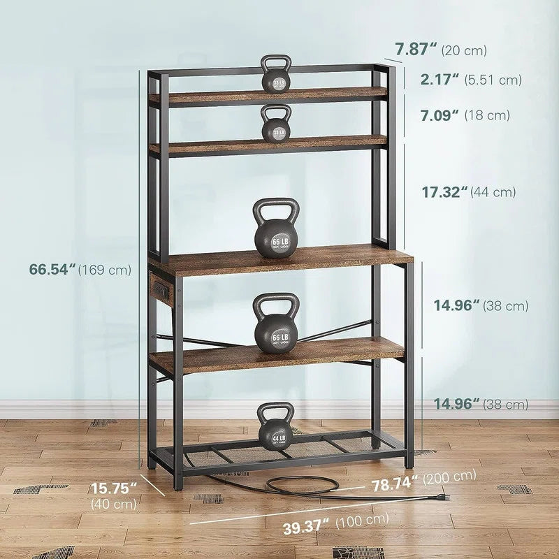 Kitchen Rack: 39.37'' Standard Baker's Rack Made of Metal and Compatible with Microwave