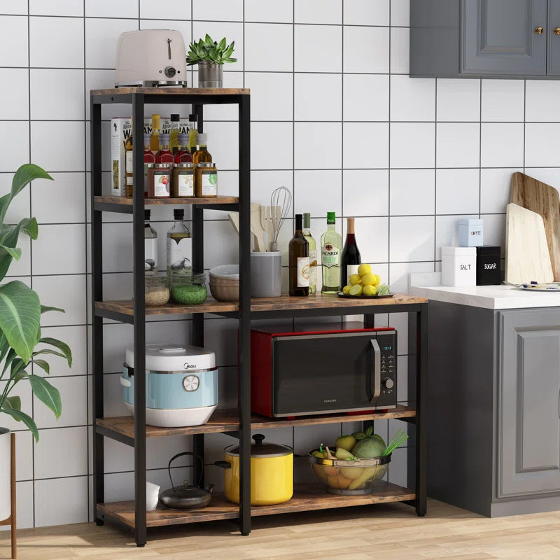 Kitchen Rack: 39.37'' Steel Corner Baker's Rack with Microwave Compatibility