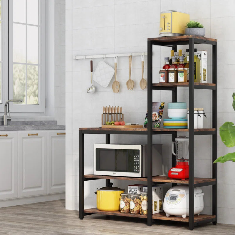 Kitchen Rack: 39.37'' Steel Corner Baker's Rack with Microwave Compatibility