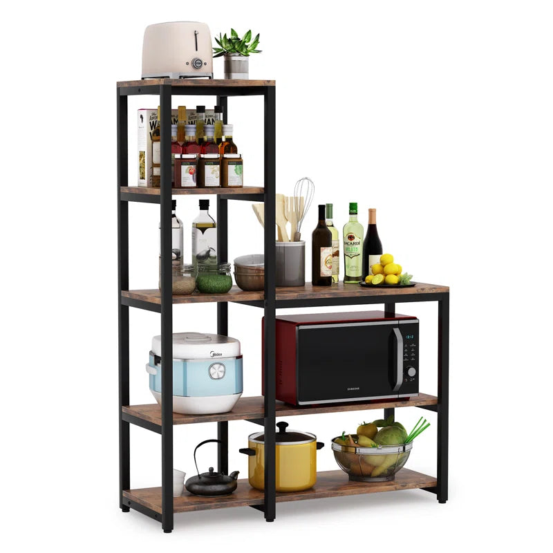 Kitchen Rack: 39.37'' Steel Corner Baker's Rack with Microwave Compatibility