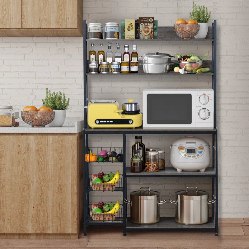 Kitchen Rack: 39.37'' Steel Standard Baker's Rack with Microwave Compatibility