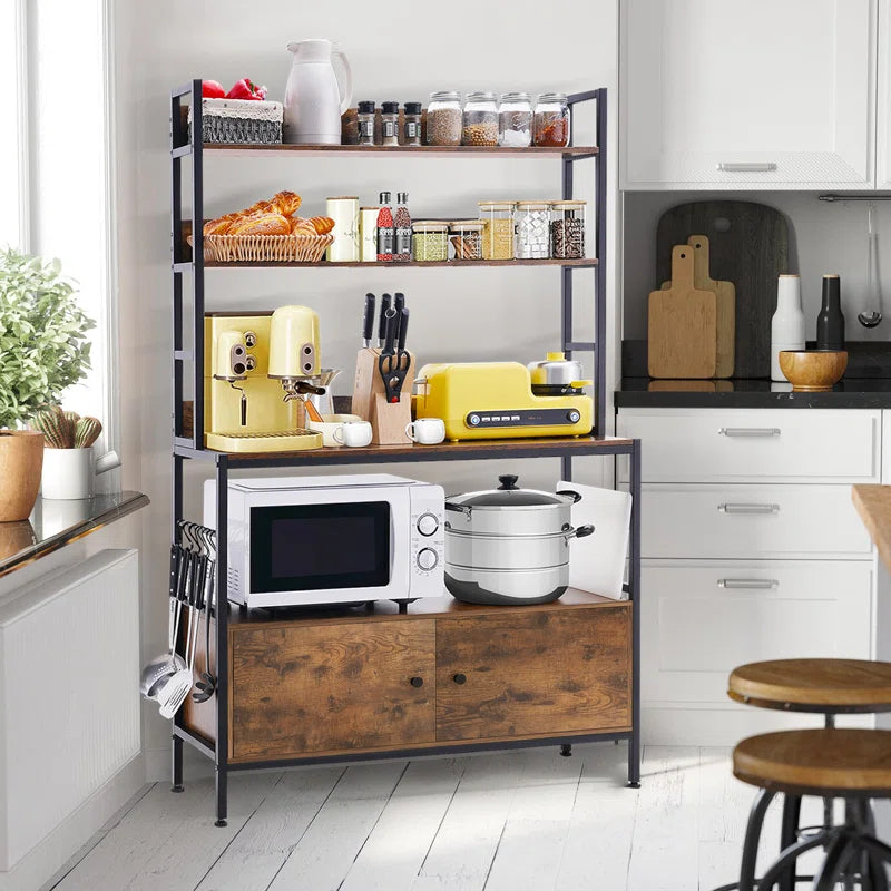 Kitchen Racks: 39.3'' Baker's rack made of steel that is compatible with microwaves