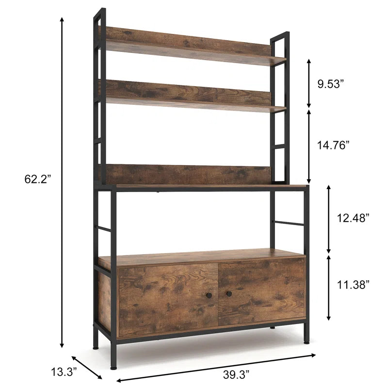 Kitchen Racks: 39.3'' Baker's rack made of steel that is compatible with microwaves