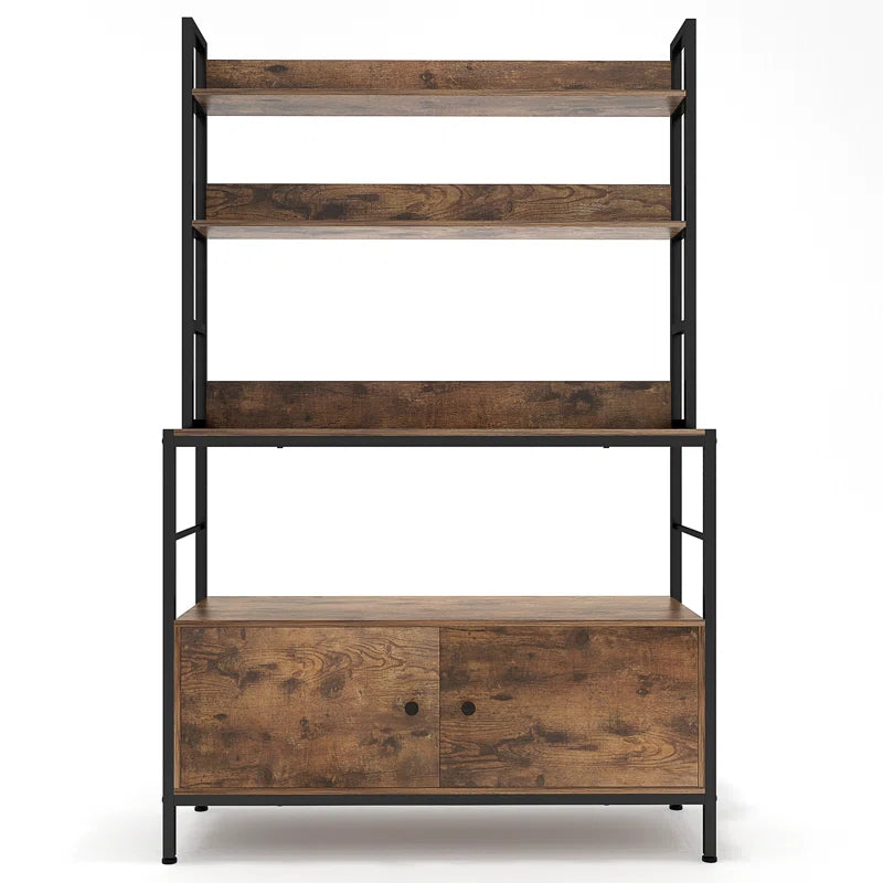 Kitchen Racks: 39.3'' Baker's rack made of steel that is compatible with microwaves