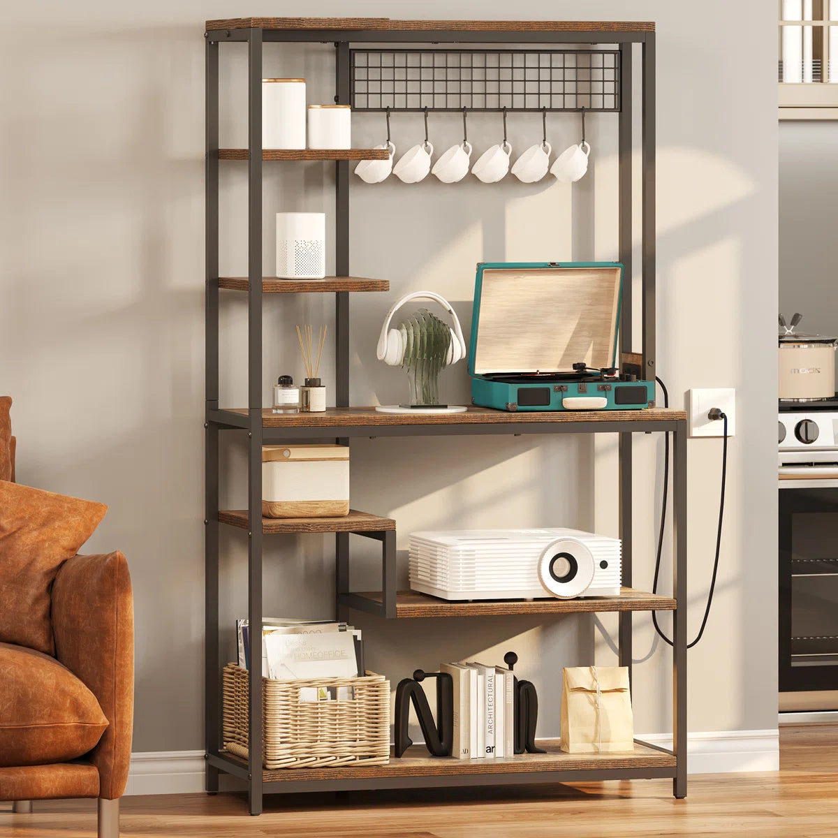 Kitchen Rack: 39.4"W Standard Baker's Rack with Microwave Compatibility