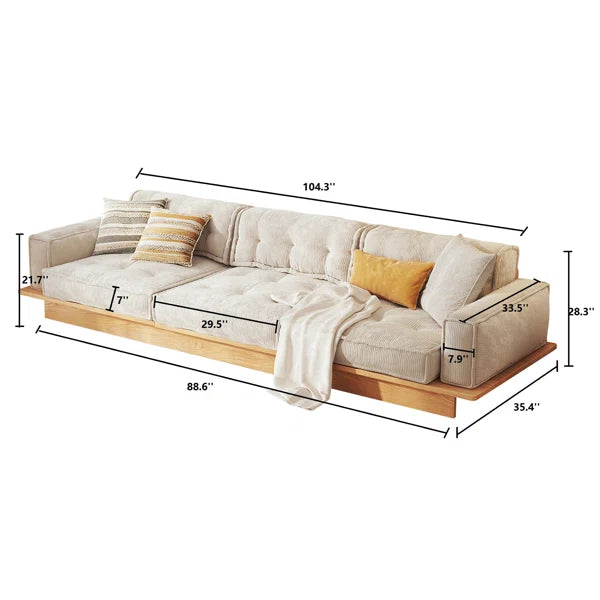 3 Seater Sofa: 104.3'' Upholstered Sofa