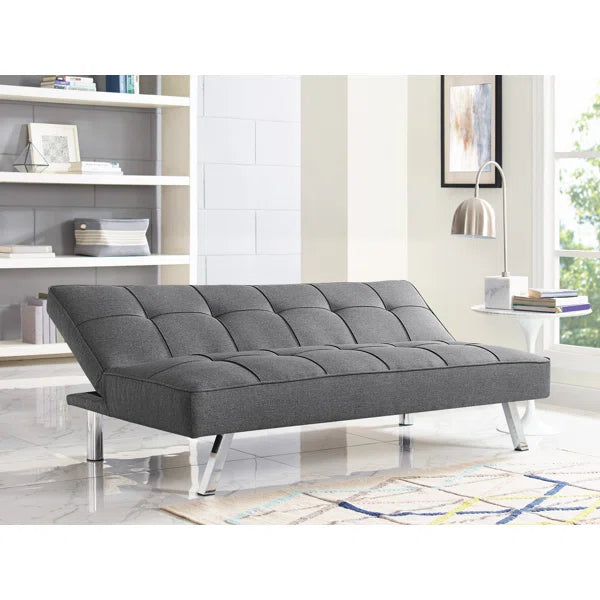 3 Seater Sofa: 66.1" Armless Tufted Convertible Sleeper Futon Sofa