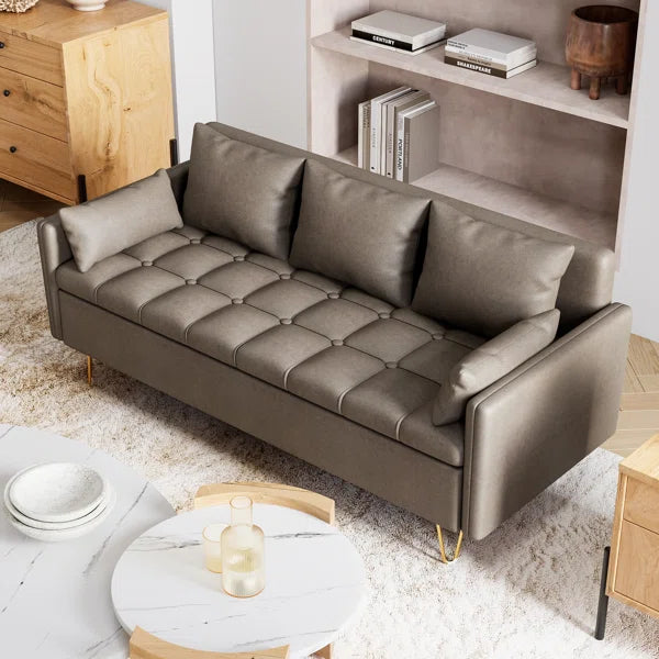3 Seater Sofa: 67.3'' Vegan Leather Sofa